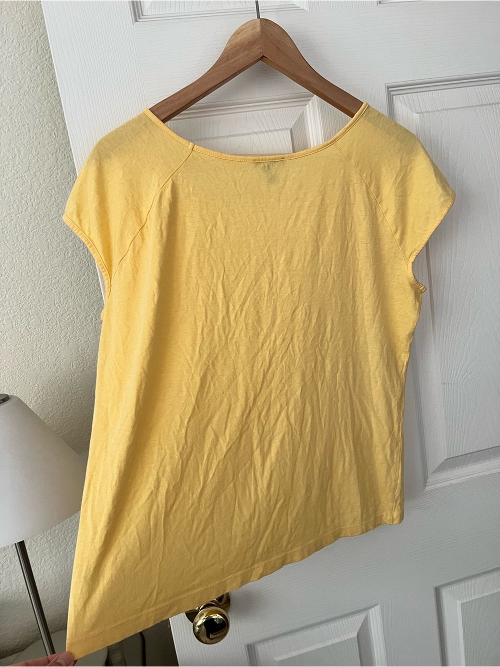 Talbots Yellow Ruffle Neck Top - Picture 7 of 8